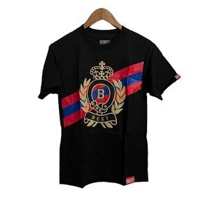 Breezy Excursion Mens NWOT Black Crown B Graphic Short Sleeve Shirt Small